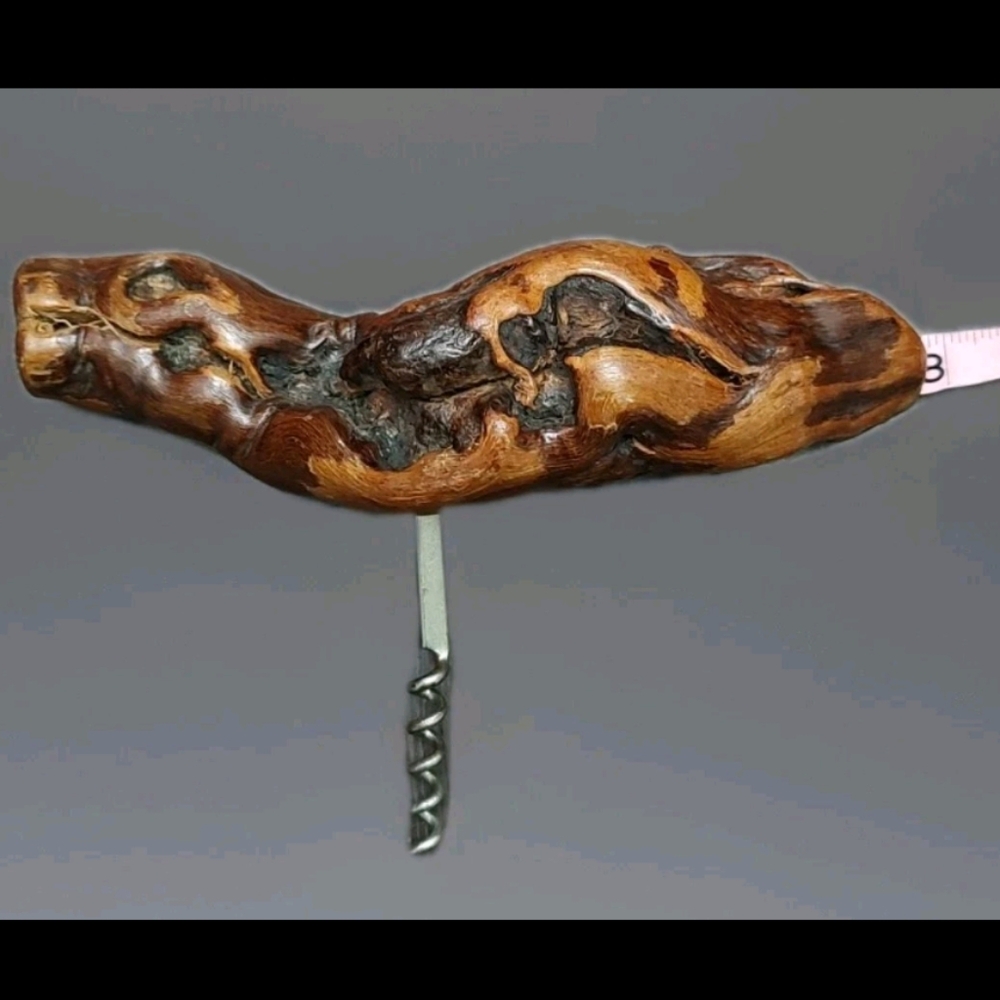 Grape Vine Root Wood Handle Corkscrew Knotty Burl Bar Unique Exotic Show Piece! - Picture 6 of 9